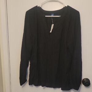 Old Navy Black Long Sleeve and Lightweight Breathable Women's Blouse NWT